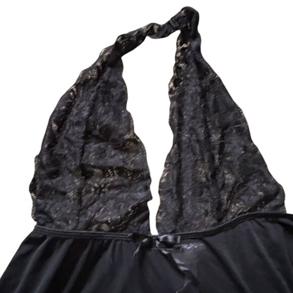 Kissable By Coquette Womens Lingerie Babydoll Top-Black-Size OS-GUC - Picture 3 of 5